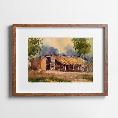 Rural House Watercolor - (20x14)inches image