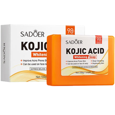 Sadoer Kojic Acid Whitening Soap Oil Control Brightening Bar Soap Dedicated Skin Deep Cleaning Bathing Soap-100gm image