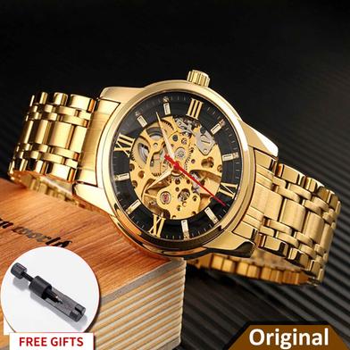 SKMEI 9222 Two-Tone Stainless Steel Automatic Clock For Men image