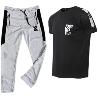 SMUG Stylish T shirt and Trouser Set For men - Soft and Comfortable - Joggers For Men image