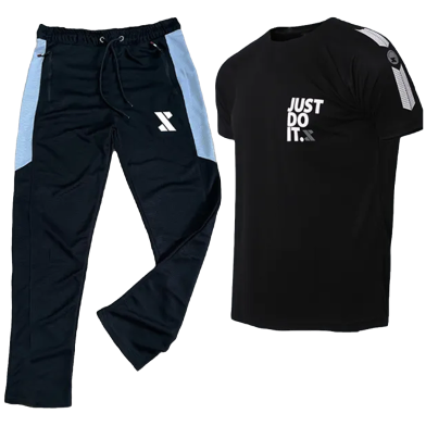 SMUG Stylish T shirt and Trouser Set For men - Soft and Comfortable - Joggers For Men image