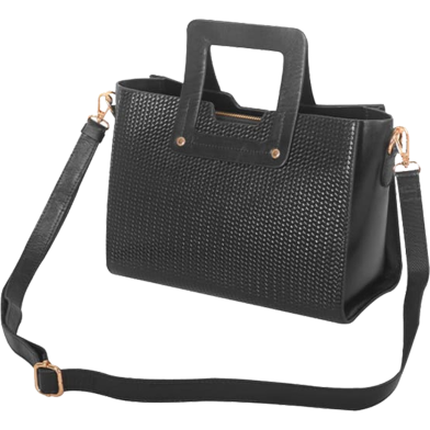 SSB Leather Square Woven Leather Handbag image