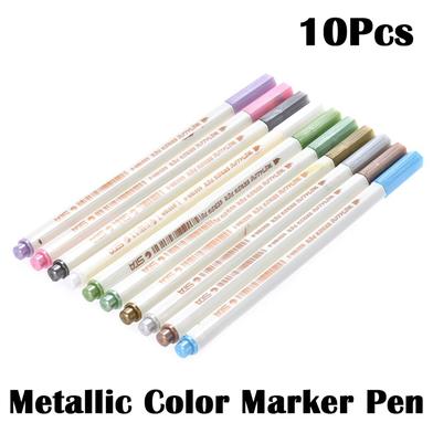 STA 6551 10 Colors Metallic Marker Pens Fine Tip for DIY Photo
