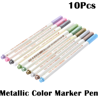 STA 6551 Metallic Color Marker Pen for Artists - 10 color,10 pcs image
