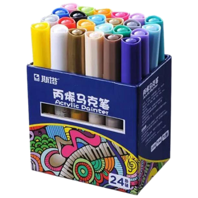 STA Creative Acrylic Marker Pen, Highlighter Waterproof Hand DIY Paint Marker Pen 24 Color image