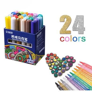 STA Creative Acrylic Marker Pen, Highlighter Waterproof Hand DIY Paint Marker Pen 24 Color image