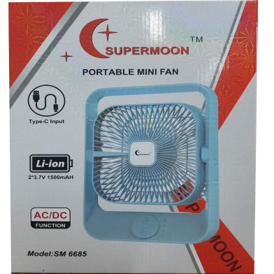 SUPERMOON SM 6685 AC/DC Portable Mini Fan For Summer image