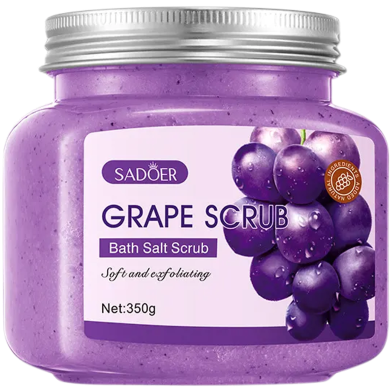 Sadoer Grape Bath Salt Scrub - Body And Face Exfoliator 350gm image