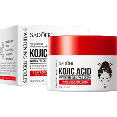 Sadoer Kojic Acid Whitening Cream Melasma Cream Dark Spots Age Spots Skin Firming Anti-Aging Hydrating-30gm image