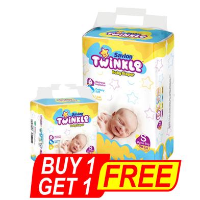 Savlon Twinkle Belt system Baby Diaper (S Size) (8kg) (44 pcs) (16pcs S Diaper) FREE image