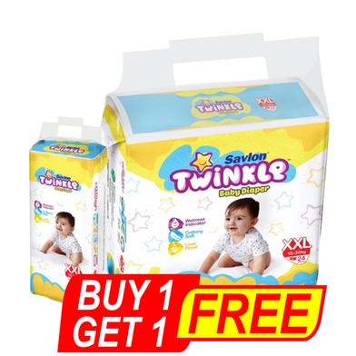 Savlon Twinkle Belt system Baby Diaper (XXL Size) (15-30kg) (24 pcs) (9 pcs XXL Diaper) FREE image