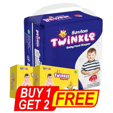 Savlon Twinkle Baby Pant Diaper (XXL Size) (14-25 kg) (16pcs) (2 pcs Twinkle baby Soap 75 gm) FREE image