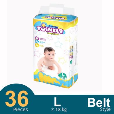 Savlon Twinkle Belt System Baby Diaper (L Size) (7-18kg) (36pcs) image