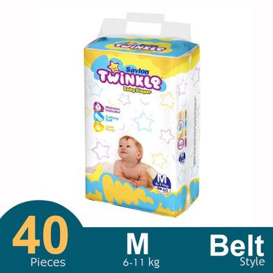 Savlon Twinkle Belt System Baby Diaper (6-11 kg) (40 Pcs) image