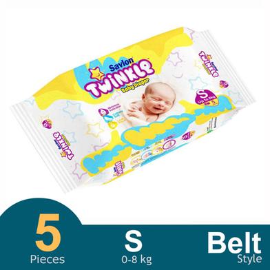 Savlon Twinkle Belt System Baby Diaper (S Size) (8 kg) (5pcs) image