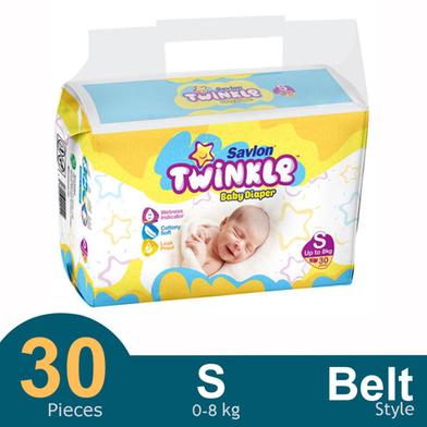 Savlon Twinkle Belt System Baby Diaper (S Size) (8 kg) (30pcs) image