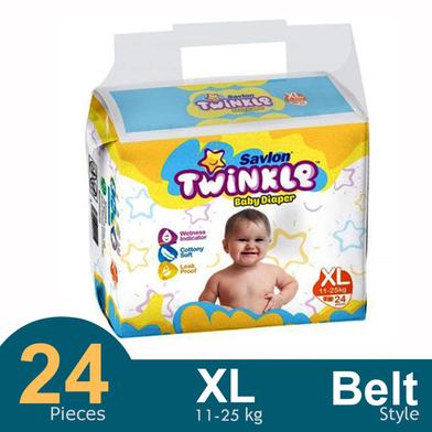 Savlon Twinkle Belt System Baby Diaper (XL Size) (11-25kg) (24pcs) image