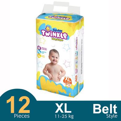 Savlon Twinkle Belt System Baby Diaper (XL Size) (11-25kg) (12pcs) image