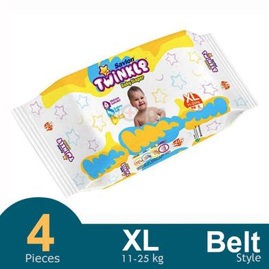 Savlon Twinkle Belt System Baby Diaper (XL Size) (11-25kg) (4pcs) image