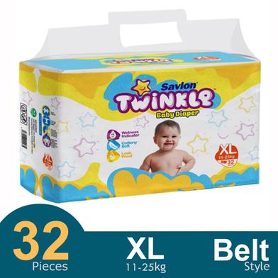 Savlon Twinkle Belt System Baby Diaper (11-25 kg) (32 Pcs) image