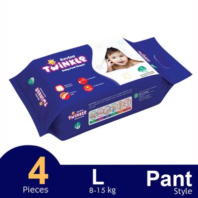 Savlon Twinkle Pant System Baby Diaper (L Size) (8-15kg) (4pcs) image