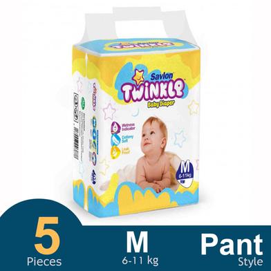 Savlon Twinkle Pant System Baby Diaper (M Size) (6-11kg) (5pcs) image