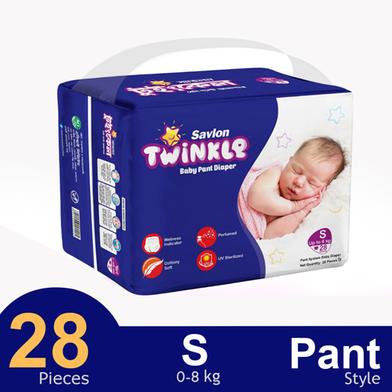 Savlon Twinkle Pant System Baby Diaper (S Size) (8 kg) (28pcs) image