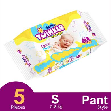 Savlon Twinkle Pant System Baby Diaper (S Size) (8 kg) (5pcs) image