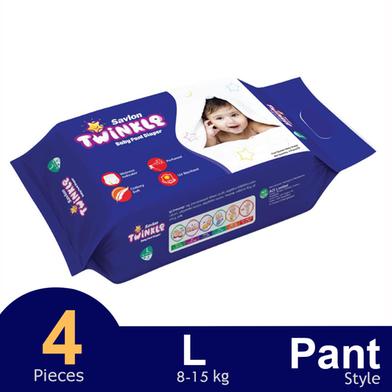 Savlon Twinkle Pant System Baby Diaper (XL Size) (12-20kg) (4pcs) image