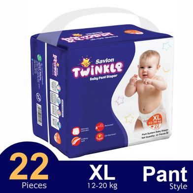 Savlon Twinkle Pant System Baby Diaper (XL Size) (12-20kg) (22pcs) image