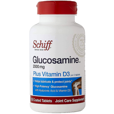 Schiff Glucosamine 2000mg with Vitamin D3 And Hyaluronic Acid Joint Supplement - 150 Tablets image