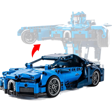 Semky Car Series Bugaveron Super Sports Car Transformable Robot Building Blocks Set 717 Pcs image