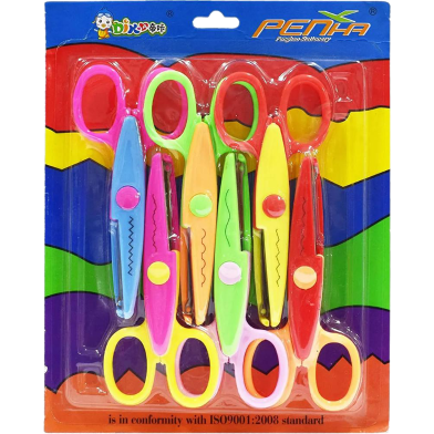 Set of 6 Zig Zag Paper Scissors for Art and Craft Projects image