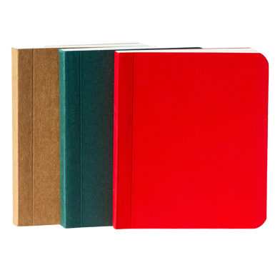 Sevendays Notes Tiny Sketchbook Series Red, Green and Kraft Notebook 3-Pack image