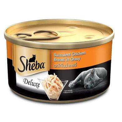 Sheba Delux Can Premium Wet Cat Food Succulent Chicken Breast In Gravy 85g image