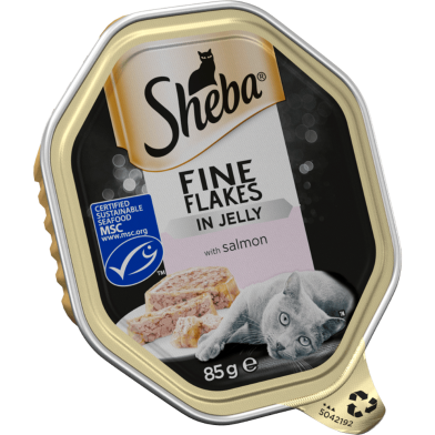 Sheba UK Fine Flakes in Jelly Cat Food Pate Salmon 85 gm image