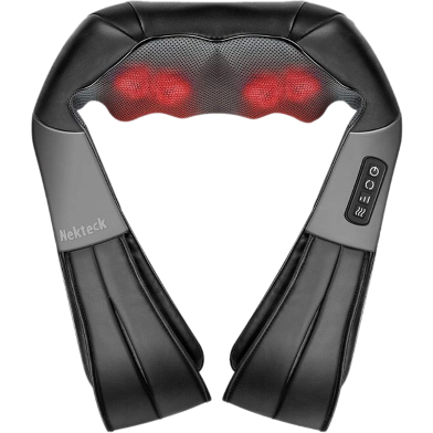 Shiatsu Neck and Back Massager with Soothing Heat, Nekteck Electric Deep Tissue 3D Kneading Massage Pillow for Shoulder, Leg, Body Muscle Pain Relief, Home, Office, and Car Use image