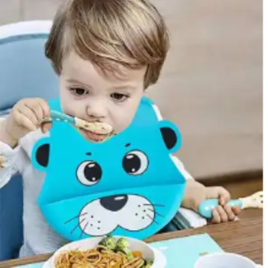 Silicone Baby Bibs with Food Catcher image