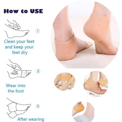 Buy Silicone Gel Heel Protector-Sock Cracked Foot Care Pain Relief  Anti-Cracking Cushion Pad (White) Online at Lowest Price Ever in India |  Check Reviews & Ratings - Shop The World