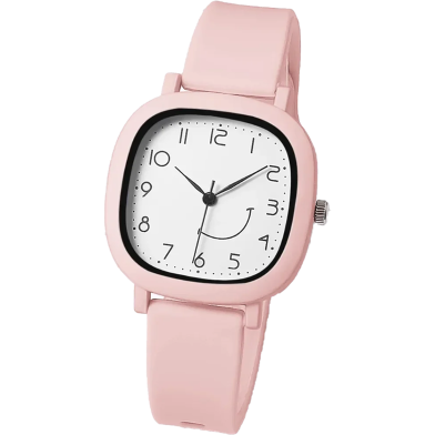 Silicone Strap Student Sports Watch Smile Dial Simple Wristwatch Pae Watch image