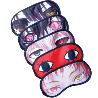 Silk Eye Mask for daylight or sleeping on travel 5 types of designs in 1 set (5 Pcs in total) image