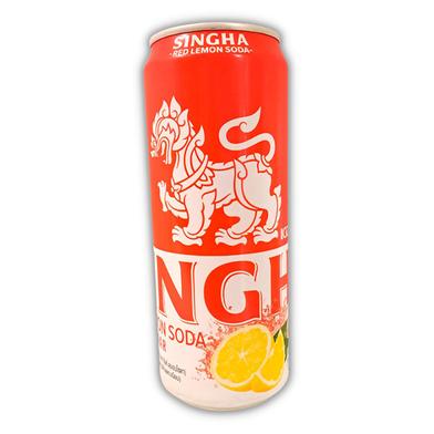 Singha Zero Sugar Red Lemon Soda Water Can 330ml (Thailand) image