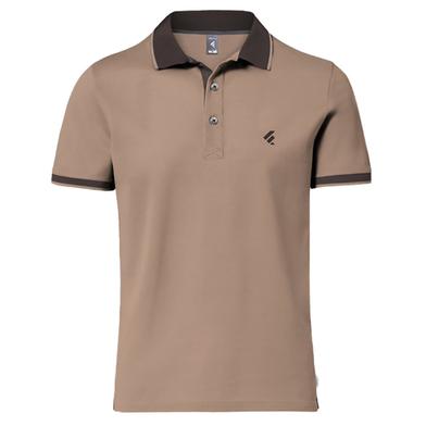 Single Jersey Knitted Cotton Polo - Light Coffee image
