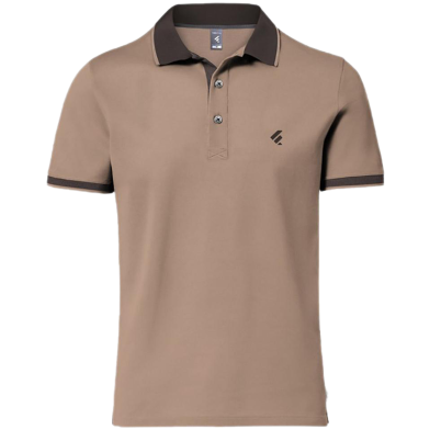 Single Jersey Knitted Cotton Polo - Light Coffee image