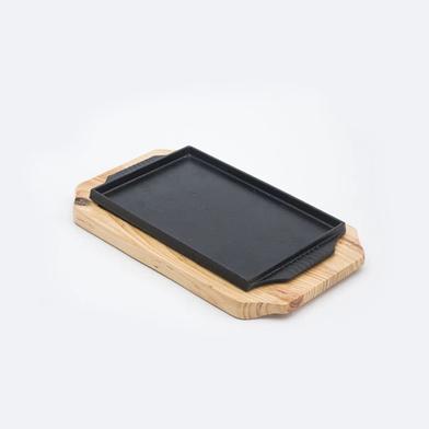 IHW Sizzling Dish with Wooden Stand 30x17x14cm - HFXL image