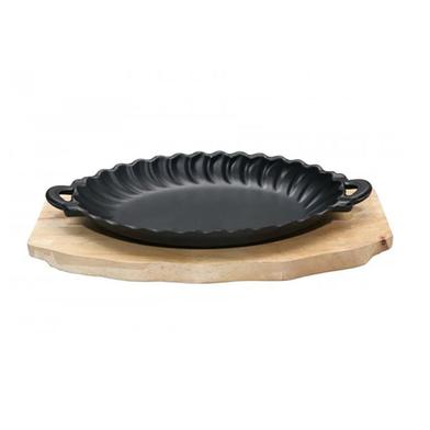 IHW Sizzling Dish with Wooden Stand - TSEYXSM image