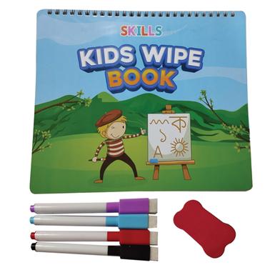 Skill Kids Wipe Book Learning And Writing Book- With 4 Marker And Dastr image