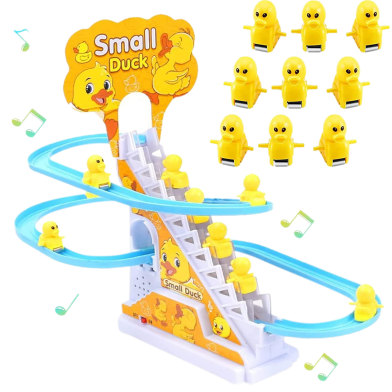 Small Ducks Climbing Toys, Electric Ducks Chasing Race Track Game Set image