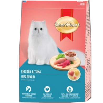 SmartHeart Adult Dry Cat Food Chicken and Tuna Flavour 3kg image