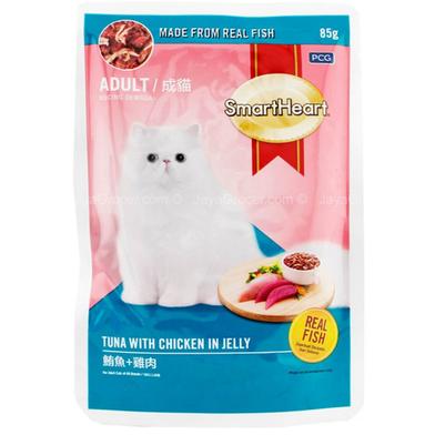 SmartHeart Adult Pouch Wet Cat Food Tuna With Chicken In Jelly 85g image
